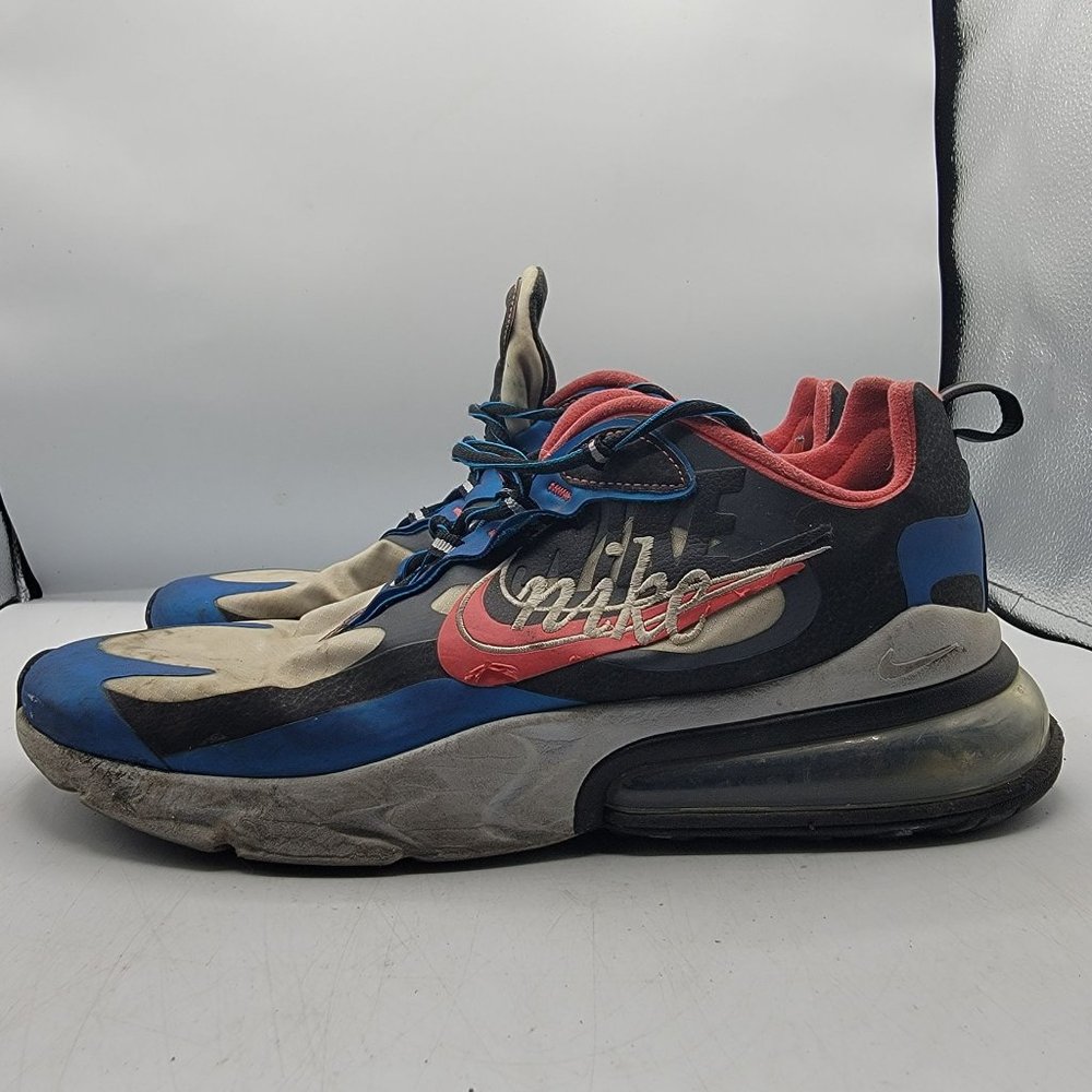 Nike Air Max 270 React Mens 10.5 White Blue Time Capsule Edition Shoes CT1616400 - Picture 5 of 13